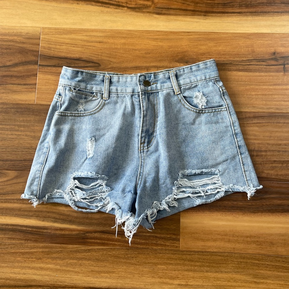 Distressed blue jean shorts size small
